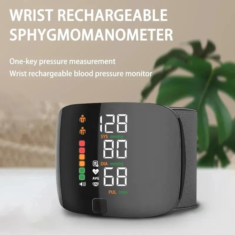 Wrist Blood Pressure Monitor | Voice Alerts & USB-C Rechargeable